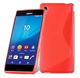 Cadorabo Hülle für Sony Xperia M4 Aqua in Inferno ROT – Handyhülle aus flexiblem TPU Silikon – Silikonhülle Schutzhülle Ultra Slim Soft Back Cover Case Bump