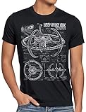 style3 Deep Space Nine Herren T-Shirt Trek Trekkie Star, Größe:S, Farbe:Schw