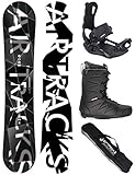Airtracks Snowboard Set - Wide Board REFRACTIONS Game 168 - Softbindung Master - Softboots Star Black 44 - SB Bag