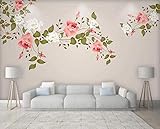 ZZXIAO Rosa Rose Blume Vintage Vliestapete 3D Tapete Wanddekoration Wandbilder Wohnzimmer fototapete 3d effekt tapete Wohnzimmer Schlafzimmer Hintergrundbild-300cm×210