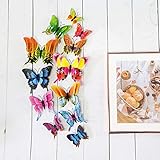 Neue 12 Stück/Set 3D Doppelschicht Pteris Schmetterling Wandaufkleber Wohnkultur Bunte Schmetterlinge an der Wand Magnet Kühlschrank Aufkleb