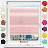 Schuette® Plissee mit Bohren zum Anschrauben ● Premium Kollektion: Powdered Rose (Rosa) ● 50x130cm (Breite x Höhe) ● Suprafix Faltrollo Befestigung ● Bequeme Rollo Montage inkl. V