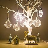 Dantazz Weihnachtskugel Anhänger Transparent Christbaumkugeln mit LED Lichter - Weihnachtsbaumkugeln Lichter Weihnachtsbaumdekoration Weihnachten Bulb Dekoration Weihnachtsschmuck (C, 8cm)