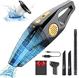 Gohytal Akku Handstaubsauger Beutellos, 120W Hand Akku Akkustaubsauger 8000PA Haushalts und Auto Handstaubsauger Staubsauger Auto Nass und Trocken USB Autostaubsauger Schnellaufladung fü