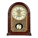 LHn-Cn Kaminuhr Aus Holz Mit Pendel Desktop-Uhr Zifferblatt Mit Römischen Ziffern Tischuhr Für Wohnzimmer Kamin Büro Küche Mantel Regal Dek