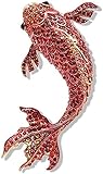 FOPUYTQABG Brosche Brosche Damen Schal Schal Clip Dekorative Brosche Koi Fisch Brosche Gold Tone Emaille mit roten Kristall S