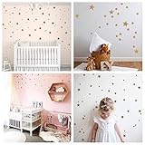 WandSticker4U®- 82x Wandtattoo STERNE in Gold I Wandsticker Kinderzimmer Sterne Aufkleber Kinder I Wand Deko Sternenhimmel Schwarz/Silber/Gold für Wände und Möbel (C. Sterne: Gold)