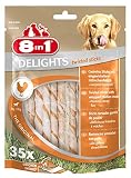 8in1 Delights Chicken Twisted Sticks - gesunde Kaustangen für Hunde, hochwertiges Hähnchenfleisch eingewickelt in Rinderhaut, 35 Stück