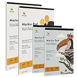 Mancola 4 Stück Skizzenbuch Skizzenbuch 100 g/m² 50 Blatt Künstlermalbuch säurefreies Skizzenpapier für Anfänger MA-BK4S