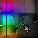 Led Stehlampe,Stehlampe Dimmbar,20W RGB Standleuchte mit Fernbedienung Stehlampe Modern Wohnzimmer Schwarz Stimmungslicht Stehleuchte Farbwechsel Lichtsaeule Nachtlicht Ecklampe für S