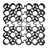 CStern 10 Stück Rasengitter Kunststoff Kiesgitter Begehbar Kieswaben Bodenwabe Rasenfläche Paddockplatten Paddockmatte Wabengitter für Parkplätze Garten Camping Spielplätze 61x61x4.5cm Schw