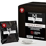 DEVIL'S ROAST 🔱 50 ESE Pads - Espresso Pods 🔱 Extrem Starker Kaffee 🔱 Stark Koffeinhaltiger Kaffee 🔱 Premium Robusta von Black Donkey Coffee R