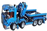 XXH Technik LKW Montierter Kran Mobiler Kran Truck, Großer Kranwagen Baustein Spielzeug Kompatibel mit Lego Technologie, 1407 Stück