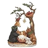 Roman 134291 Jesuskind und Tiere unter Baum und Stern, 28 cm Hö