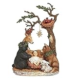 Roman 134291 Jesuskind und Tiere unter Baum und Stern, 28 cm Hö