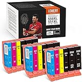 18 LEMERO SUPERX 550XL 551 XL Ersatz für Canon PGI-550 CLI-551 Druckerpatrone Kompatibel mit Canon PIXMA IP7250 IP8750 MX925 MG5650 IX6850 MX725 MG5550 MG6350 MG6450 MX920(9B/3C/3M/3Y)