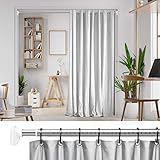 KINLO Gardinenstange Vorhangstange ohne Bohren Teleskopstange ausziehbar Klemmstange Edelstahl Kleiderstange für Balkon Küche Badezimmer Kleiderschrank 260-310