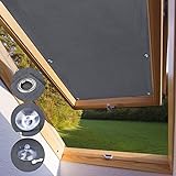 Dachfensterrollo Thermo Rollos Sonnenschutz – ohne Bohren (Grau, B96cm x H120cm) für Fenster & Tür Verdunkelungs Rollo Passende Fenster Typen Y87 , 087,und SK08