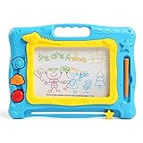 BelleStyle Zaubertafel, Bunt Löschbar Magnetische Reißbrett Skizzierung Schreiben Gekritzel Zeichnung Magnettafel Lerntafel Spielzeug für Kleine Jungen Mädchen Kinder Geschenk, Reisegröße (Blau)