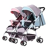 Gute Qualität Kinderwagen Buggys Twin Kinderwagen Lightweight Folding kann sitzen Reclining Abnehmbare Second Child Double Child Trolley Baby Standardkinderwagen (Color : A)