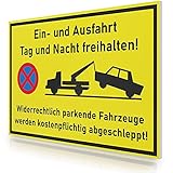 FLAGLY Premium Schild Einfahrt Freihalten 30x20cm aus 3mm PVC Hartschaumplatte MADE IN GERMANY - stabiles Hinweisschild / Warnschild, wetterfest & UV-beständig - Einfahrt freihalten S