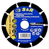 S&R Karbid Hartmetall Trennscheibe 125 x 22,23 mm, Multi-Material für alle Arten von Holz, Holz mit Nägel, Plastik und Gipskarton, besonders hohe Standzeit, für Wink