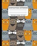 COMPOSITION NOTEBOOK: Cute Kawaii Journal Notebook, 7.5' x 9.25', 110 Pages, Kitty Notebook Wide R