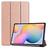 ZHIWEI Tablet PC Tasche Für Samsung Galaxy Tab S6 Lite 10.4' (SM-P610 / 615) Tablet-Gehäuse Leichtgewichtiger Trifold-Stand PC. Hard Back Coverwith Trifold & Auto Wake, Schlaf (Color : Rose Gold)