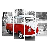 Bild auf Leinwand passend für VW Bus T1 Bulli Poster Leinwandbild Vintage Wandb