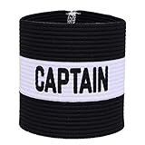 VerteLife Kapitänsband Spielführerbinde für Fußball und Rugby, Gummielastische Armbinde Kapitän Armbinde, Captains Armband für Kinder - Schwarz, Einheitsgröß