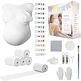 Hipsty Gipsabdruck Babybauch Set mit (23m) Gipsbinden, 12 Acrylfarben & vielem mehr | Der Bauchabdruck erinnert dich noch lange an deine Schwangerschaft | Komplettset Babybauch Gipsabdruck S