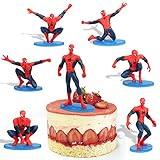 Gxhong Spiderman Mini Figuren Tortendeko,7Pcs Superhero Cake Topper Mini Figuren Set Avengers Geburtstags Dekoration Cupcake Figuren Party,Kuchen Dekoration für Kinder Geburtstag Mädchen Jung
