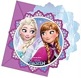 Procos 46787 86919 - Einladungskarten mit Umschlägen Frozen Northern Lights, 6 Stück, Kindergeburtstag