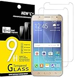 NEW'C 2 Stück, Schutzfolie Panzerglas für Samsung Galaxy J7 2015, Frei von Kratzern, 9H Härte, HD Displayschutzfolie, 0.33mm Ultra-klar, Ultrabeständig