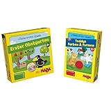 Haba 4655 - Meine ersten Spiele Erster Obstgarten, unterhaltsames Brettspiel rund um Farben und Formen ab 2 Jahren & Meine ersten Spiele Teddys Farben und Formen, Legespielsammlung für 1-4