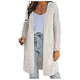 AFFGEQA Strickjacke Damen Langarm Strickpullover Sweatjacke Freizeitjacke Leicht Jacke Windbreaker Outdoorjacke Winddicht Atmungsaktiv Sportjacke Strick