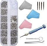 oumuik 7-teiliges Brillenreparatur-Set mit Multifunktions-Schraubendreher, 1200 Edelstahl-Schrauben in verschiedenen Größ