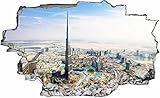 DesFoli Dubai Burj Khalifa Stadt City Skyline Vereinigten Arabischen Emirate 3D Look Wandtattoo 70 x 115 cm Wandbild Sticker Aufkleber C005