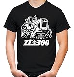 Traktor ZT Männer und Herren T-Shirt | 300 Oldtimer DDR Landwirt Bauer | M1 (XXL, Schwarz)