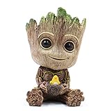 WILLBAN Baby Groot Blumentopf Action-Figuren-Spielzeug Stifttopf PVC Held Model Guardians der Galaxie Crafts Figur Wohnkultur(klein)