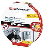tesa Powerbond ULTRA STRONG - Doppelseitiges, extra starkes Montageband zur permanenten Befestigung im Außen- und Innenbereich - 5