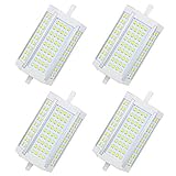 R7S LED Glühbirne 118Mm ，Dimmbar 30W J Typ 118Mm Doppelend äquivalent 300W 85V-265V AC T3 Halogenbirne ，Kaltweiß 6500K Doppelendsockel J118 Flutlicht ，für Hausbeleuchtung ，4er Pack Glühb