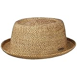 Stetson Liverton Toyo Pork Pie Strohhut Herren/Damen - Sommerhut aus Viskose - Mit Futterband aus Baumwolle - Atmungsaktiv - Kopfhöhe 9.3 cm - Hut für Frühjahr/Sommer Natur L (58-59 cm)