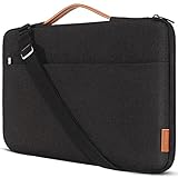 DOMISO 15.6 Zoll Laptop Tasche Hülle Wasserdicht Stoßfestes Notebook Sleeve Case Schultertasche Schutzhülle für 15.6' HP 15/ThinkPad E575/Lenovo IdeaPad S510/Dell Alienware 15/Dell XPS 15,Schw
