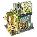 Xuanshengjia DIY Miniatur Puppenhaus Kit Mit Möbeln, Blumenhaus Aus Holz Mit Staubschutz Und Zubehör, Handgefertigte Montage Modle Craft Für Kinder Bithday Geschenke, Kreatives Zimmer Garten T