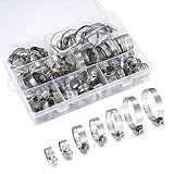 71 Stücke Schlauchschellen Set, Edelstahl Einstellbare Rohrschellen8-38mm, Schlauchklemmen Für Kraftstoffpumpe, Haus Gas Rohr, Pool, W