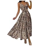 Kleider für Damen Sling Kleider mit V-Ausschnitt und Langer Taille für Damen Tunika Kleider Sommerkleider Elegante Swing-Kleid Freizeitkleider einfarbig Damen S