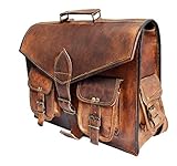 JAALD 40 cm echt Leder Laptoptasche Umhängetasche Cabrio Rucksack Schultertasche Kuriertasche FahrradTasche Schultasche Wasserdicht Vintage Herren Damen Geschenk XL Leather Messenger Bag