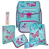 Butterfly - Schmetterling - SCOOLI Undercover EasyFit Schulranzen-Set 7tlg. mit HEFTBOX A4 - GELSTIFTE GRATIS!