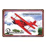 Vintage Airplane Poster Metal Signboard Pilot Tin Sign Flying Club Cafe Bar Man Cave Wall Decoration Iron Sign 20x30cm 4